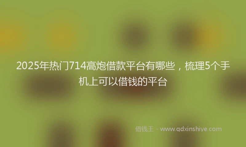 2025年热门714高炮借款平台有哪些，梳理5个手机上可以借钱的平台
