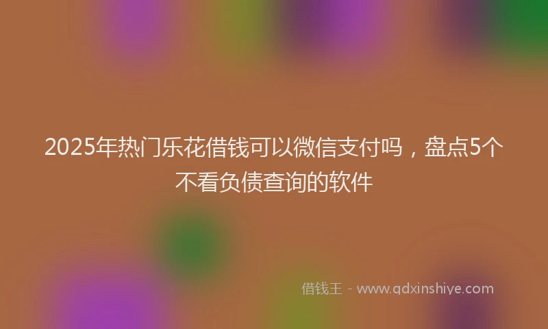 2025年热门乐花借钱可以微信支付吗，盘点5个不看负债查询的软件