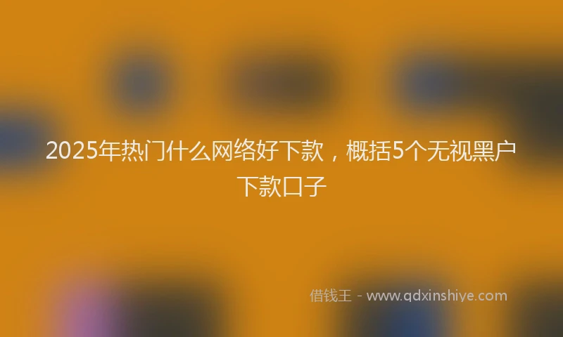 2025年热门什么网络好下款，概括5个无视黑户下款口子