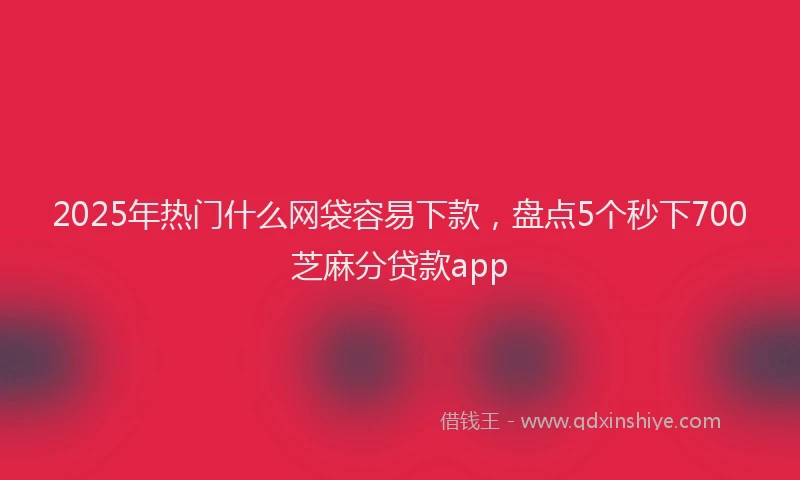 2025年热门什么网袋容易下款，盘点5个秒下700芝麻分贷款app