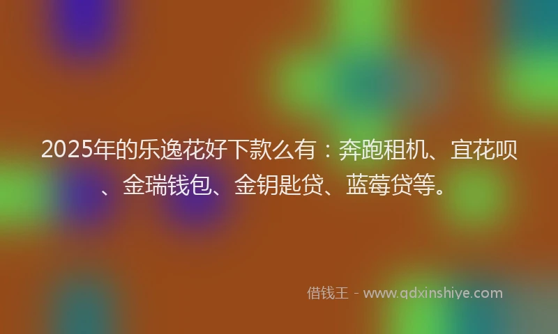 2025年的乐逸花好下款么有：奔跑租机、宜花呗、金瑞钱包、金钥匙贷、蓝莓贷等。