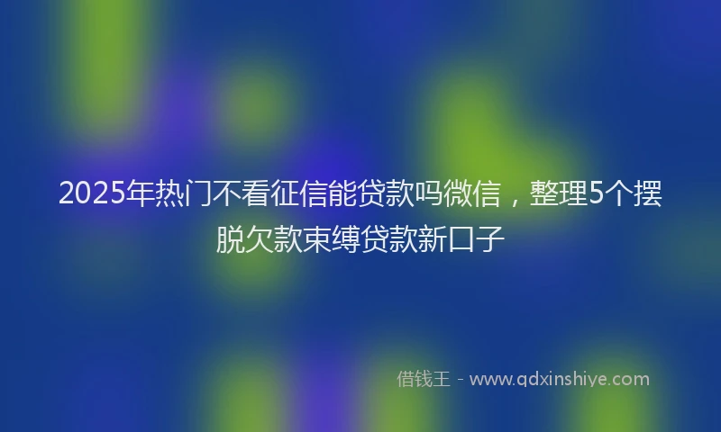 2025年热门不看征信能贷款吗微信，整理5个摆脱欠款束缚贷款新口子