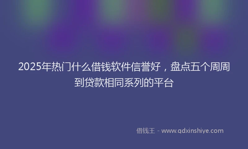 2025年热门什么借钱软件信誉好，盘点五个周周到贷款相同系列的平台