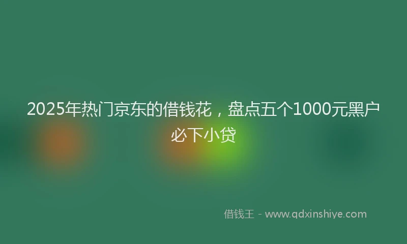 2025年热门京东的借钱花，盘点五个1000元黑户必下小贷