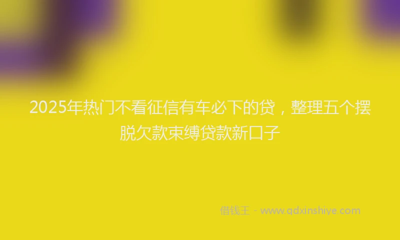 2025年热门不看征信有车必下的贷，整理五个摆脱欠款束缚贷款新口子