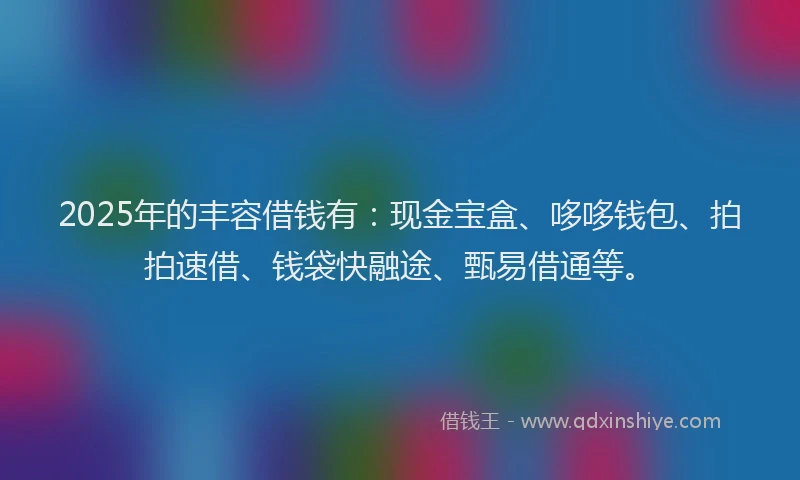2025年的丰容借钱有：现金宝盒、哆哆钱包、拍拍速借、钱袋快融途、甄易借通等。
