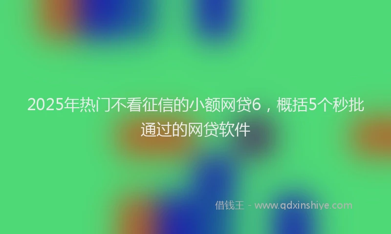 2025年热门不看征信的小额网贷6，概括5个秒批通过的网贷软件
