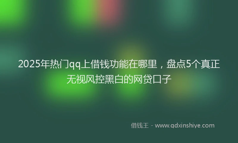 2025年热门qq上借钱功能在哪里，盘点5个真正无视风控黑白的网贷口子
