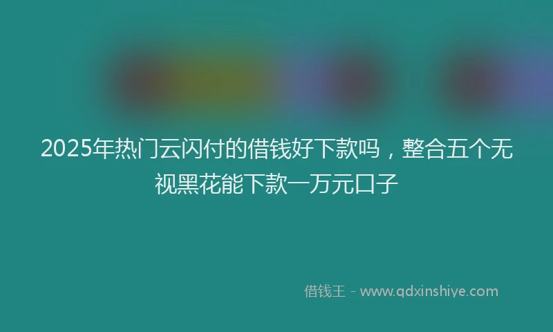 2025年热门云闪付的借钱好下款吗，整合五个无视黑花能下款一万元口子