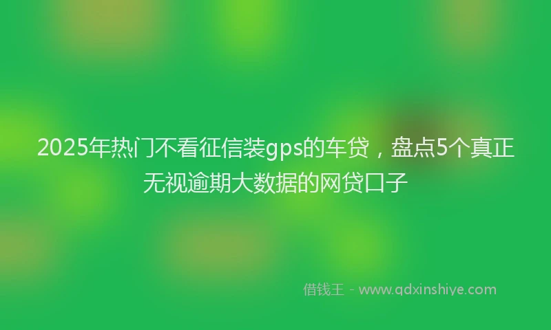 2025年热门不看征信装gps的车贷，盘点5个真正无视逾期大数据的网贷口子