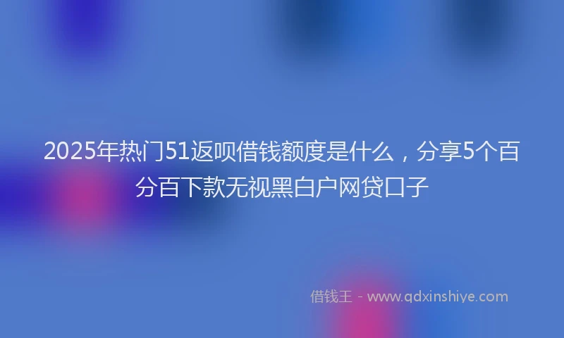 2025年热门51返呗借钱额度是什么，分享5个百分百下款无视黑白户网贷口子