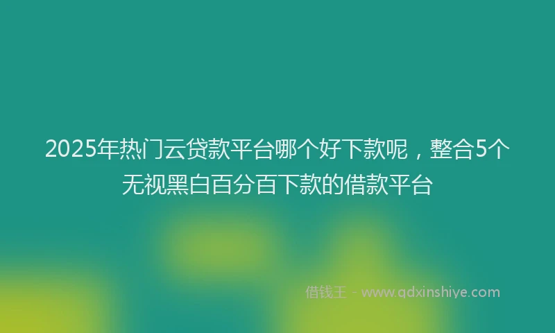 2025年热门云贷款平台哪个好下款呢，整合5个无视黑白百分百下款的借款平台