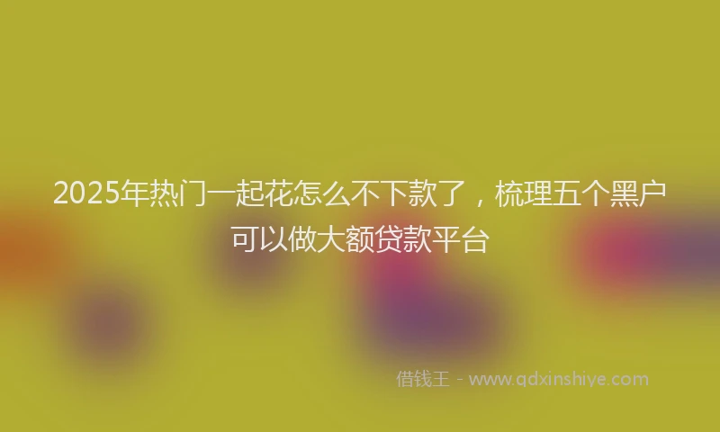 2025年热门一起花怎么不下款了，梳理五个黑户可以做大额贷款平台