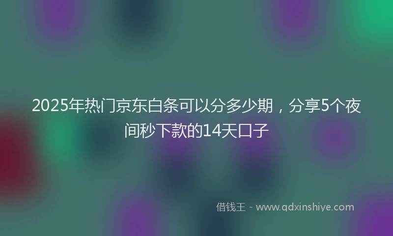 2025年热门京东白条可以分多少期，分享5个夜间秒下款的14天口子