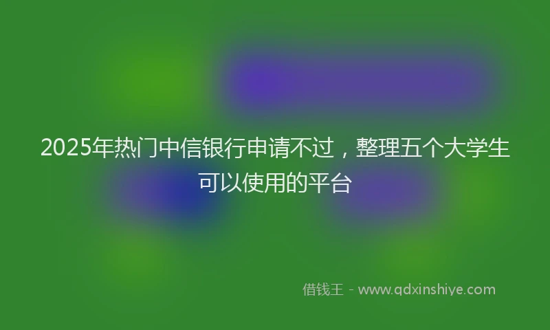 2025年热门中信银行申请不过，整理五个大学生可以使用的平台