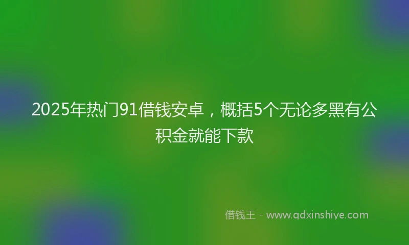 2025年热门91借钱安卓，概括5个无论多黑有公积金就能下款