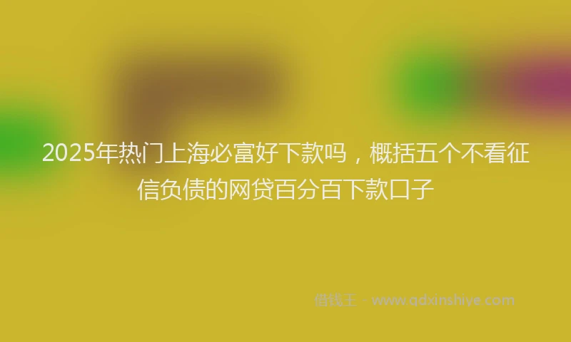 2025年热门上海必富好下款吗，概括五个不看征信负债的网贷百分百下款口子