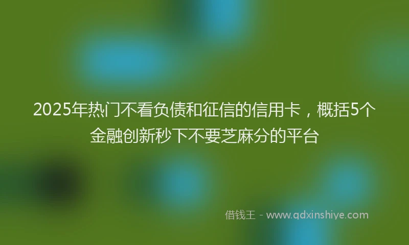 2025年热门不看负债和征信的信用卡，概括5个金融创新秒下不要芝麻分的平台