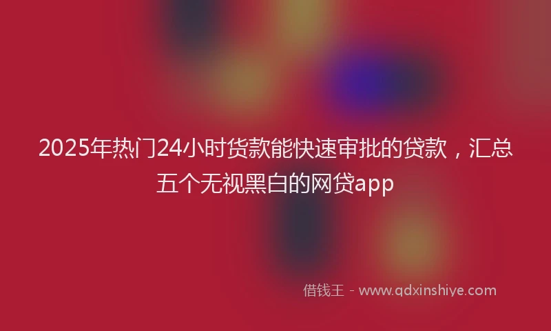 2025年热门24小时货款能快速审批的贷款，汇总五个无视黑白的网贷app