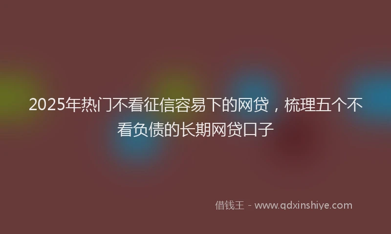 2025年热门不看征信容易下的网贷，梳理五个不看负债的长期网贷口子