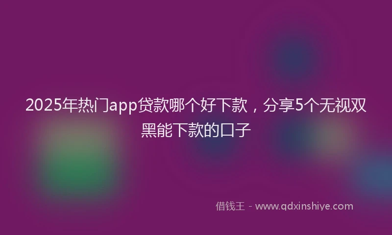 2025年热门app贷款哪个好下款，分享5个无视双黑能下款的口子