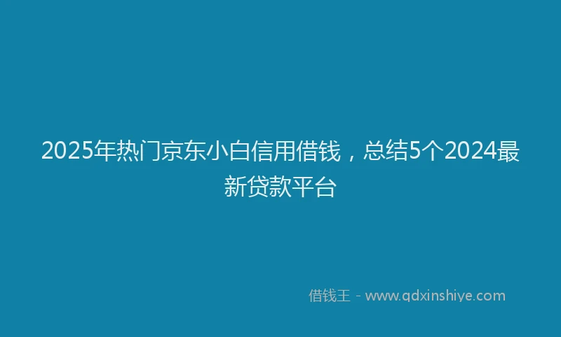 2025年热门京东小白信用借钱，总结5个2024最新贷款平台