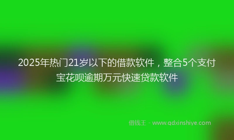 2025年热门21岁以下的借款软件，整合5个支付宝花呗逾期万元快速贷款软件