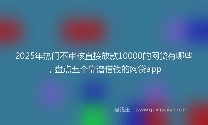 2025年热门不审核直接放款10000的网贷有哪些，盘点五个靠谱借钱的网贷app