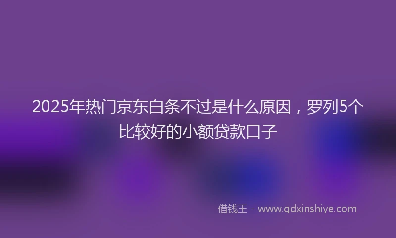 2025年热门京东白条不过是什么原因，罗列5个比较好的小额贷款口子