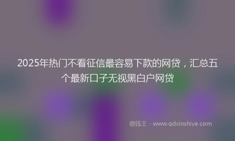2025年热门不看征信最容易下款的网贷，汇总五个最新口子无视黑白户网贷