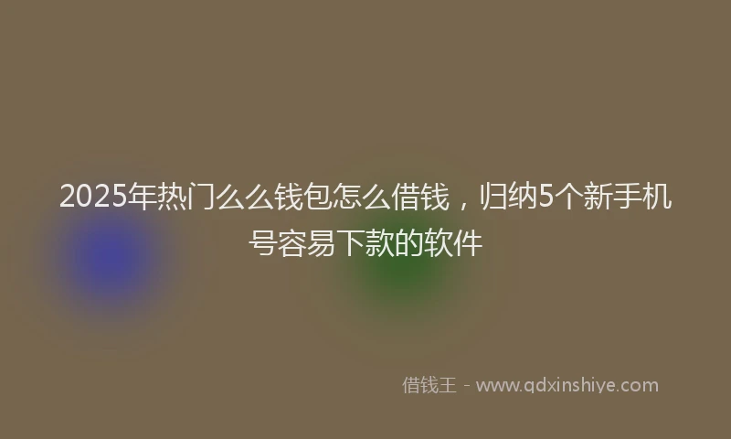 2025年热门么么钱包怎么借钱，归纳5个新手机号容易下款的软件