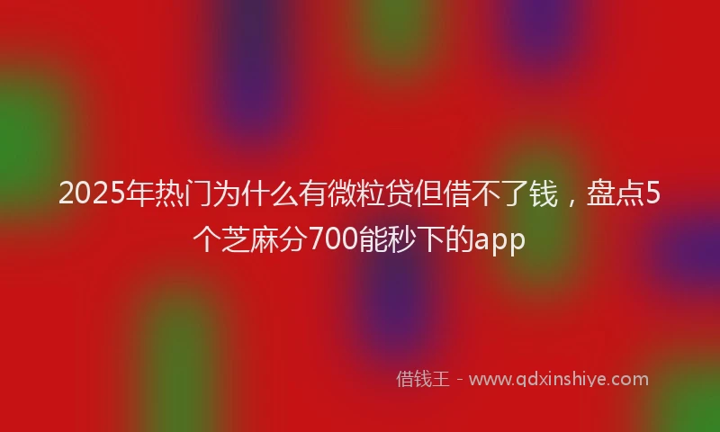 2025年热门为什么有微粒贷但借不了钱，盘点5个芝麻分700能秒下的app