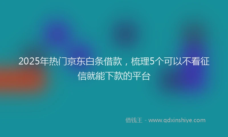 2025年热门京东白条借款，梳理5个可以不看征信就能下款的平台