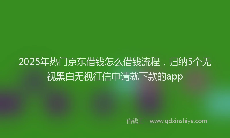 2025年热门京东借钱怎么借钱流程，归纳5个无视黑白无视征信申请就下款的app