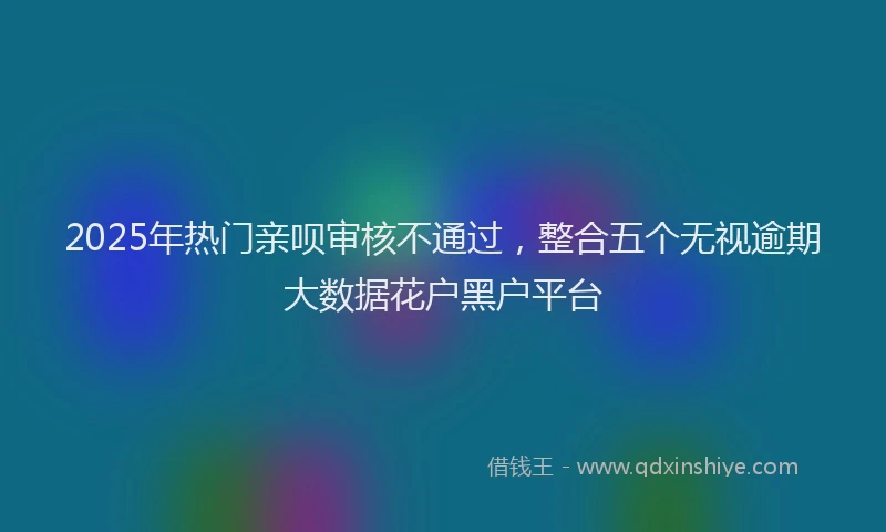 2025年热门亲呗审核不通过，整合五个无视逾期大数据花户黑户平台