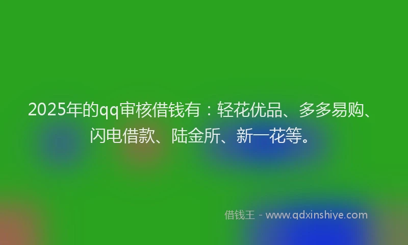 2025年的qq审核借钱有：轻花优品、多多易购、闪电借款、陆金所、新一花等。