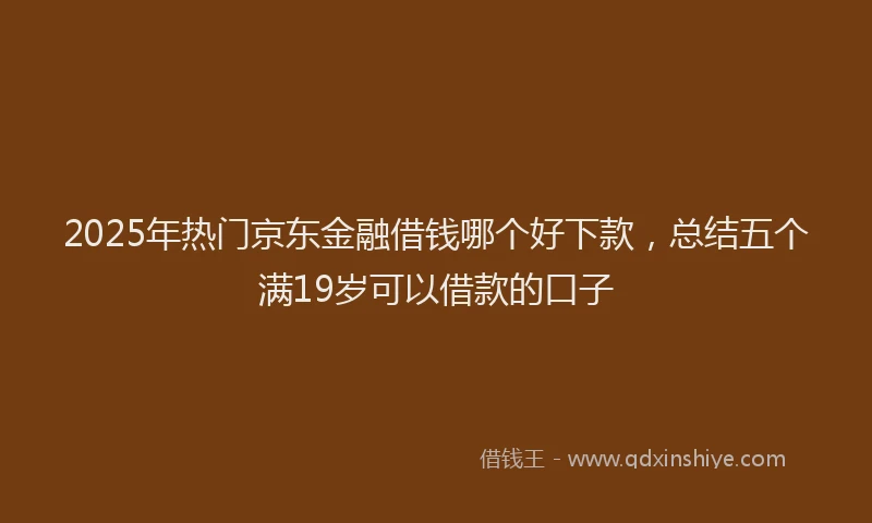 2025年热门京东金融借钱哪个好下款，总结五个满19岁可以借款的口子