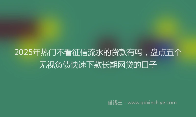 2025年热门不看征信流水的贷款有吗，盘点五个无视负债快速下款长期网贷的口子