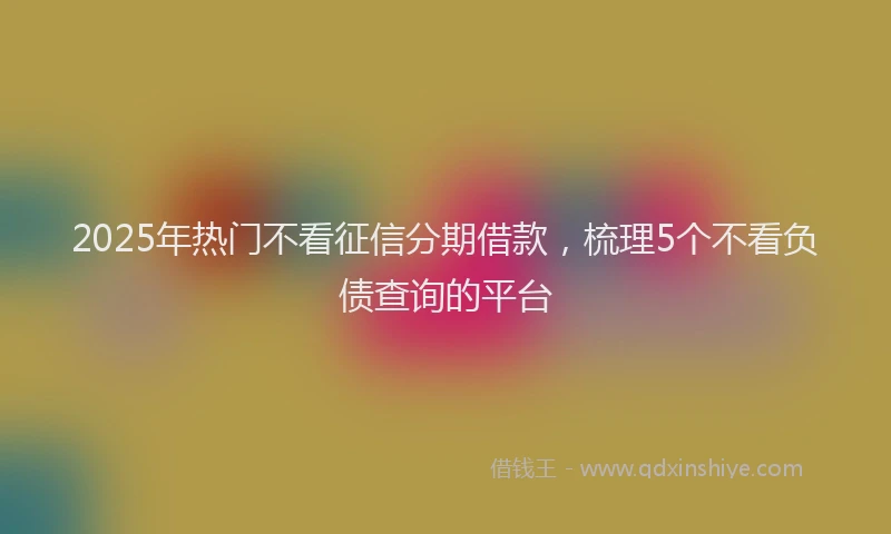 2025年热门不看征信分期借款，梳理5个不看负债查询的平台
