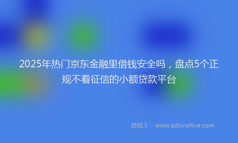 2025年热门京东金融里借钱安全吗，盘点5个正规不看征信的小额贷款平台