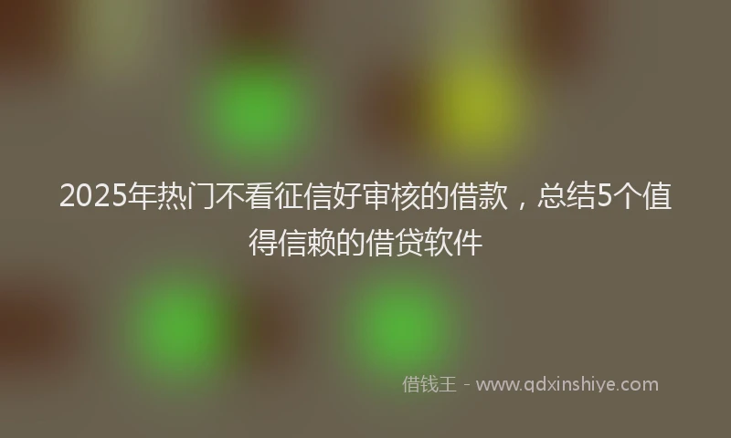 2025年热门不看征信好审核的借款，总结5个值得信赖的借贷软件