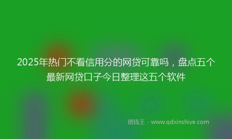 2025年热门不看信用分的网贷可靠吗，盘点五个最新网贷口子今日整理这五个软件