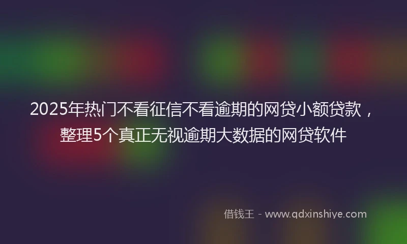 2025年热门不看征信不看逾期的网贷小额贷款，整理5个真正无视逾期大数据的网贷软件