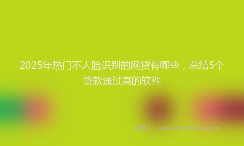 2025年热门不人脸识别的网贷有哪些，总结5个贷款通过高的软件