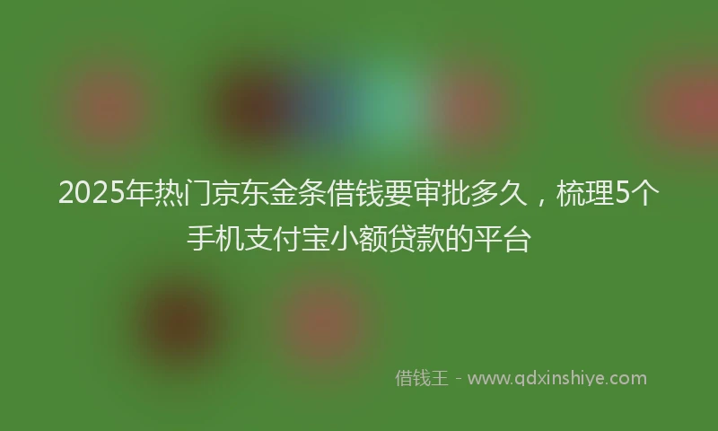 2025年热门京东金条借钱要审批多久，梳理5个手机支付宝小额贷款的平台