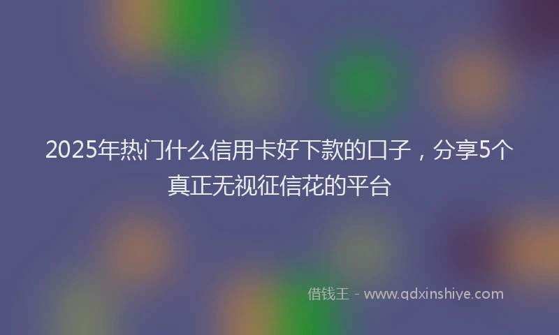 2025年热门什么信用卡好下款的口子，分享5个真正无视征信花的平台