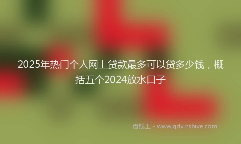 2025年热门个人网上贷款最多可以贷多少钱，概括五个2024放水口子