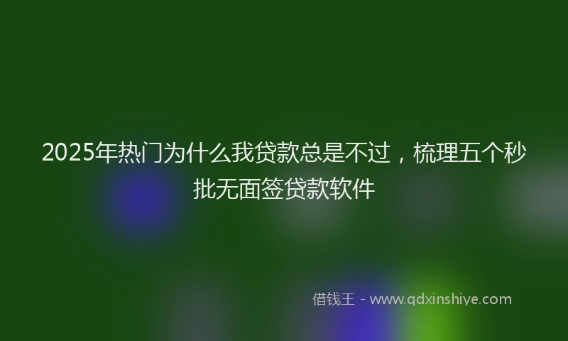 2025年热门为什么我贷款总是不过，梳理五个秒批无面签贷款软件