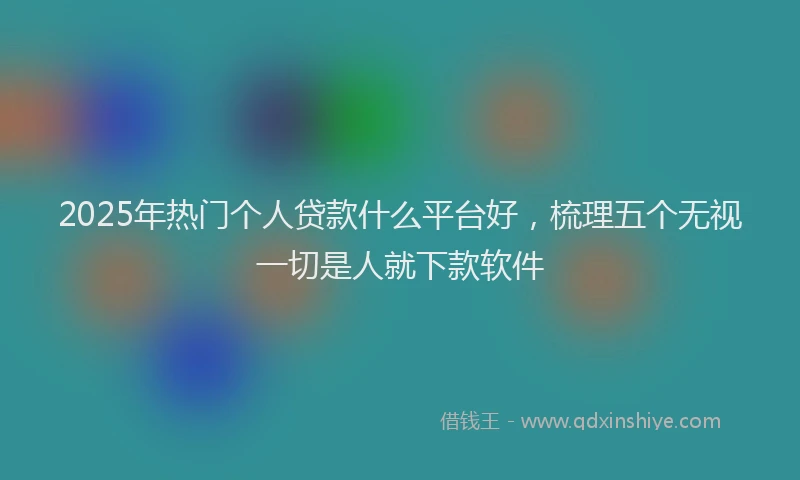 2025年热门个人贷款什么平台好，梳理五个无视一切是人就下款软件