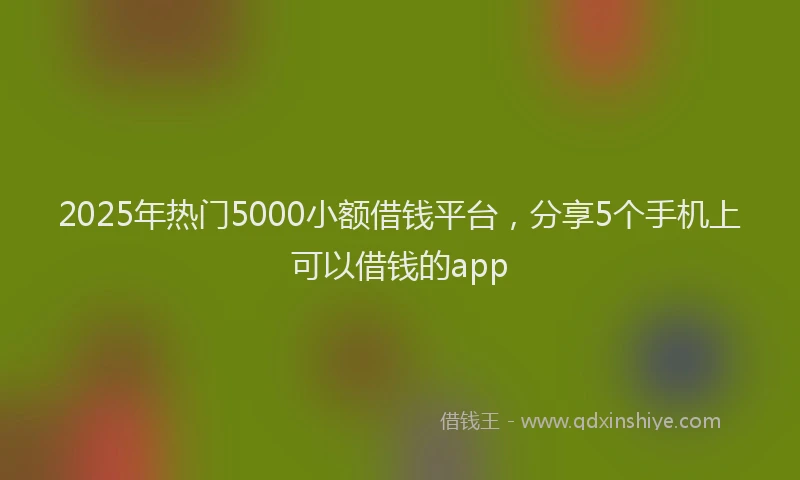 2025年热门5000小额借钱平台，分享5个手机上可以借钱的app